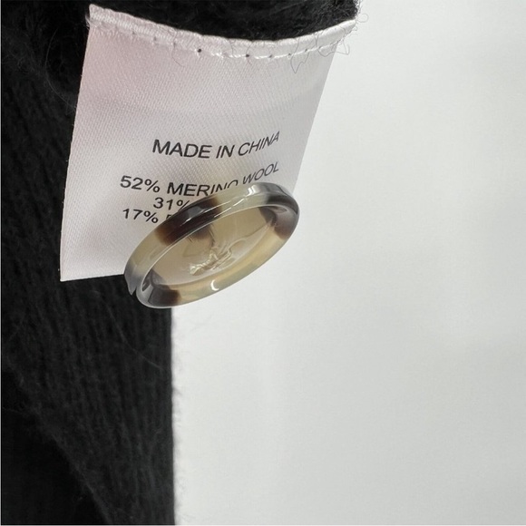 Quince Women's Black Baby Alpaca-Merino Wool Cropped Cardigan sz M Button Up NWT - Picture 7 of 7